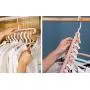 Jitnetiy 3 PCS Space Saving Clothes Hangers 9 Slots Closet Organizer for Shirts Pants Coats (Random Color)