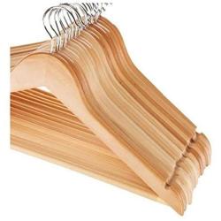 MCYYY10 Pieces Solid and Rotating Metal Hook Wooden Hangers with Notches Non-Slip Metal Hook for Clothes