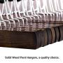 SONGMICS Pants Hangers, Set of 12 Solid Wood Hanger, Anti-Slip Felt, 360° Swivel Hook, Clamp Skirt Hanger, Dark Walnut Color UCRW07V12