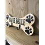 Personalized Dog Leash Holder, Personalized Leash Hanger, Pet Name Sign, Pet Collar Holder, Pet Leash Holder, Custom Leash Holder, Paw Print