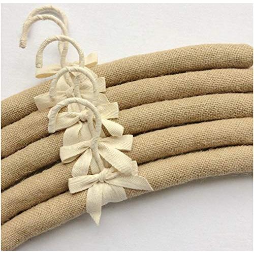 10pcs 38cm Anti Slip Jute Wrapped Clothes Hangers for Women Foam Sweater Thick Padded Coat Hangers for Bridesmaid Wedding Gown Closet