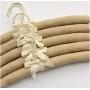 10pcs 38cm Anti Slip Jute Wrapped Clothes Hangers for Women Foam Sweater Thick Padded Coat Hangers for Bridesmaid Wedding Gown Closet