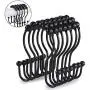 Goowin Shower Curtain Hooks, 12 Pcs Shower Curtain Rings, Stainless Steel Roller Rust-Resistant Balance Sliding Anti-Drop Double Shower Hooks for Curtain Bathroom Shower Curtains (Black) Goowin Shower Curtain Hooks, 12 Pcs Shower Curtain Rings, Stainless Steel Roller Rust-Resistant Balance Sliding Anti-Drop Double Shower Hooks for Curtain Bathroom Shower Curtains (Black)