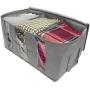 Sorbus Foldable Storage Bag Organizers, 3 Sections, Great for Clothes, Blankets, Closets, Bedrooms, and More, 2-Pack (Gray)