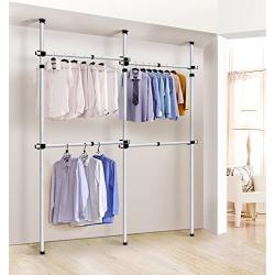 Generic me Clos US hes Hangers Garment Rack rs She Adjustable Home Closet hes Han Organizers Clothes Home Close Hangers Shelves stable