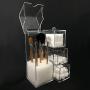 Ikee Design Clear Makeup Brush Holder Organizer, Acrylic Cosmetics Brushes Storage Solution, Dustproof Storage Boxes Cosmetics Organizer, 6 1/4&quotW x 3 3/8&quotD x 8 5/8&quotH