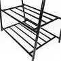 Teeker 2-Tier Freestanding Garment Rack,Metal Clothing Rack Coat Organizer,Laundry Closet Storage Entrway Shelving Unit with Hanger Durable Shelf for Shoes Clothes Storage in Black