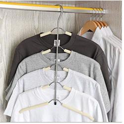 Multilayer Fish Bone Shape Stainless Steel Clothing Storage Racks Clothes Hanger Storage Holder Wardrobe Laundry Drying Rack 2pcs Random Color