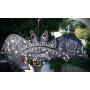 Black and Gray Mystic Ouija Spirit Board Hand Made Wooden Bat Home Decor Wall Plaque Hanger