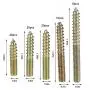 80pcs Hanger Bolts M5 Dowel Screw Iron Double Ended Screws Zinc Plating Self Tapping Threaded Rods Bars Studs Woodworking