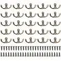 WODE Shop 25 Pieces Double Prong Robe Hook Rustic Hooks, Wall Mounted Hook Coat Hooks Retro Cloth Hanger with 50 Pieces Screws (Bronze Color) WODE Shop 25 Pieces Double Prong Robe Hook Rustic Hooks, Wall Mounted Hook Coat Hooks Retro Cloth Hanger with 50 Pieces Screws (Bronze Color)