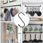 ESFUN 30 Pack Black S Shaped Hooks for Rack Hanging Pots and Pans, Plants, Coffee Cups, Clothes, Coats, Bags, Towels Purse, Jeans, Jewelry in Kitchen,Bedroom, Bathroom/3.5 inch Length