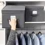 SONGMICS Set of 3 Foldable Storage Boxes with Lids, Fabric Cubes with Label Holders, Storage Bins Organiser, 11.8 SONGMICS Set of 3 Foldable Storage Boxes with Lids, Fabric Cubes with Label Holders, Storage Bins Organiser, 11.8