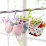 BLagenertJ Folding Drying Rack Underwear Socks Plastic Windproof Non-Slip Clothes Hanger with 12 Clips Purple