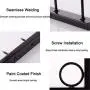OKOMATCH Clothes Hanger Wall Mounted Clothing Organizer/Drying Rack/Garment Dispaly + 5Pcs Stainless Steel Hooks,Indoor & Outdoor Use,Heavy Duty (Black)