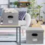 Beautiful File Boxes Organizer - Set of 2 Collapsible Linen File Organizers for Easy File Folder Storage - Store All Your Documents and File Folders in Style