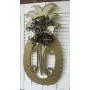 Gold Pineapple Monogram Fall Door Hanger Summer Wreaths Double Door Monogram Pineapple Black Gold Welcome Decor Black Gold Home Decor