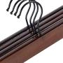 LYUS Wooden Clothes Skirt Hangers with Adjustable Clips (Pack of 10) Non-Slip Trouser Hanger Walnut Wood Pants Hangers, 360 Degree Swivel Hook for Skirts, Jeans, Slacks, Pants, 13 inch LYUS Wooden Clothes Skirt Hangers with Adjustable Clips (Pack of 10) Non-Slip Trouser Hanger Walnut Wood Pants Hangers, 360 Degree Swivel Hook for Skirts, Jeans, Slacks, Pants, 13 inch
