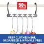 Wonder Hanger Max New & Improved, Pack of Triples, The Closet Space for Easy, Effortless, Wrinkle-Free Clothes, Comes Fully Assembled (Grey, Pack of 10)