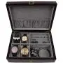 Decorebay Executive PU Crocodile Leather Cufflink Case and Ring Storage Organizer and Jewellery Boxes for Men (Seal Brown)