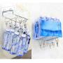 MEIYIN Stainless Steel Wall Mount Clothes Hanger Laundry Drying Rack with 8/10 Clips for Hat Sock Underwear Glove