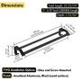 KES Double Towel Bar 23-Inch Aluminum Bathroom Towel Rail Holder with Hooks Storage Organizer Drill Free/Wall Mount with Screws Anodized Black, BTH401S60DG-BK