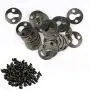 Luckycivia 60Pcs Metal Round Type Keyhole Shelf Brackets Hangers, Picture Frame Hanging with Screws (Bronze Tone)