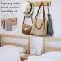 WEBI Coat Rack Wall Mounted,16’’ Hole to Hole,Coat Hanger Wall Mount with 5 Hooks for Hanging Coats,Hook Rack Peg Rail for Hats,Jacket,Clothes,Towels,Natural