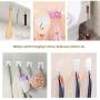 Adhesive Hooks Kitchen Wall Hooks- 24 Packs Heavy Duty 13.2lb(Max) Nail Free Sticky Hangers with Stainless Hooks Reusable Utility Towel Bath Ceiling Hooks (Adhesive Hooks)