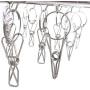 Hltd Clips Drip Hanger Laundry Drying Rack Clothes Hanger Stainless Steel Laundry Clothespins Windproof Pegs Hook for Drying,Socks,Underwear,Clothes,Towels (20 Clip)