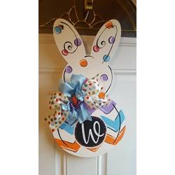 Polka Dot Chevron Bunny Door Hanger