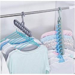 10pcs Random Color Magic Multi-Port Support Circle Clothes Hanger Clothes Drying Rack Multifunction Plastic Clothes Hangers Home Storage Hangers