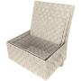 Sorbus Storage Boxes Woven Basket Bin Container Tote Cube Organizer Set Stackable Storage Basket Woven Strap Shelf Organizer Built-in Carry Handles (Woven Lid Baskets - Beige)