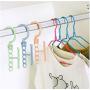 10pcs Random Color Coat Hangers for Clothes Creative Rotating Handle 5-Hole Windproof Hanger Baby Kids Wardrobe Classification Organizer