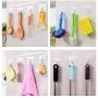 Rulaii Adhesive Wall Hooks (Max: 15lb) - Powerful Transparent Reusable Heavy Duty Sticky Ceiling Wall Hooks for Kitchen Bathroom (10 pcs)