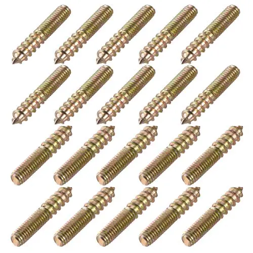 uxcell 20Pcs M6x35mm Hanger Bolt Double Headed Bolt Self-Tapping Screw for Furniture