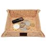 boshiho Valet Tray for Men, Natural Cork Jewelry Catchall Key Phone Coin Boxes Change Caddy Bedside Storage Boxes Eco-Friendly Vegan Gift