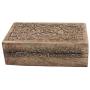 DharmaObjects Triple Moon Hand Carved Jewelry Trinket Keepsake Wooden Storage Boxes (Triple Moon, Large)