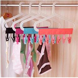 10pcs Random Color Fashion Portable Socks Dry Cloth Travel Portable Folding Cloth Hanger Clips Decoration