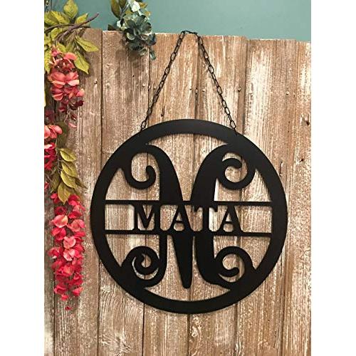 Personalized Last Name Sign for Condominium Apartment Townhouse 18 inch ACM Metal Family Name Sign Custom Monogram Door Wreath Last Name Door Hanger Closing Gift Outdoor Patio Decor QUICK SHIPPING