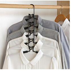 2pcs Random Color 5 in 1 Pant Rack Shelves Stainless Steel Clothes Hangers Multi-Functional Wardrobe Magic Hanger