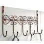 PerriRock 5 Hanger Rack - Decorative Metal Door Hooks Hanger Holder for Home Office Kitchen Use Coat Hook Rack (Brown)