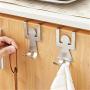 CAIYCAI 2Pcs Stainless Steel Over Door Tableware Hooks Kitchen Cabinet Drawer Clothes Holder Hanger Home Storage