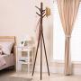 Coat Rack Floor-Standing Bedroom Solid Wood Simple Clothes Rack Multifunctional Hanger Wall Hanger Wood Color Haiming (Color : Brown)