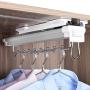 Pull Out Closet Clothes Hanger Rod Aluminum Clothing Damped Sliding Rail Extendable Organizer Rack for Wardrobe-14inch,18inch (Size : 121235.8cm)