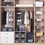 MAX Houser 4-Shelf Hanging Closet Organizer,Space Saver,Cloth Hanging Shelves with 2 Side Pockets,Foldable