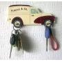 Hand painted Morris Minor Key Hook/holder/hanger/rack,vintage,car,van,car keys,cream,maroon,gift for him,garage,shed,man cave.