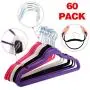 60PCS Non Slip Velvet Clothes Suit/Shirt/Pants Hangers White, Black, Purple,Red 60PCS Non Slip Velvet Clothes Suit/Shirt/Pants Hangers White, Black, Purple,Red