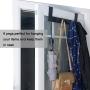 WEBI Over The Door Hook,Over The Door Towel Rack with 6 Hooks for Hanging Coats,Door Coat Hanger Over Door Coat Rack for Bathroom,Behind Back of Door,Black