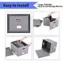 Magicfly File Boxes for Hanging Files with 5 Hanging File Folders, Pack of 4 Collapsible Documents Storage Bins with Lid and Dual Handle, Linen Filing, Home & Office Foldable File Organizer, Gray
